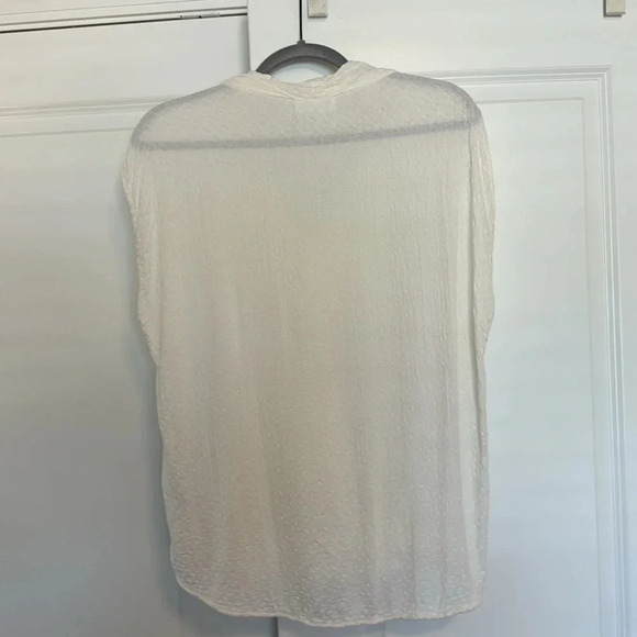 Velvet by Graham & Spencer Faux Wrap Top Women’s Cream Size L - Picture 2 of 7